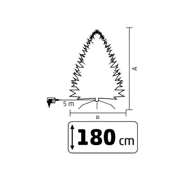 Veštačka jelka 180cm sa osvetljenjem i snegom