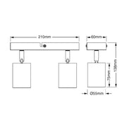 OSRAM ELEMENTAL crna spot lampa 2xGU10