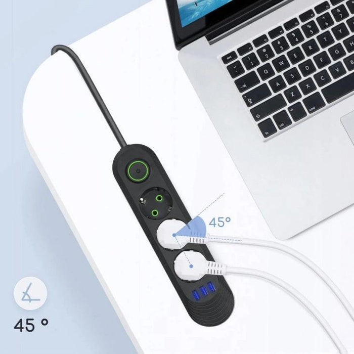 Razvodnik sa 3 mesta 2m 1.5mm2+pr. 3xUSB