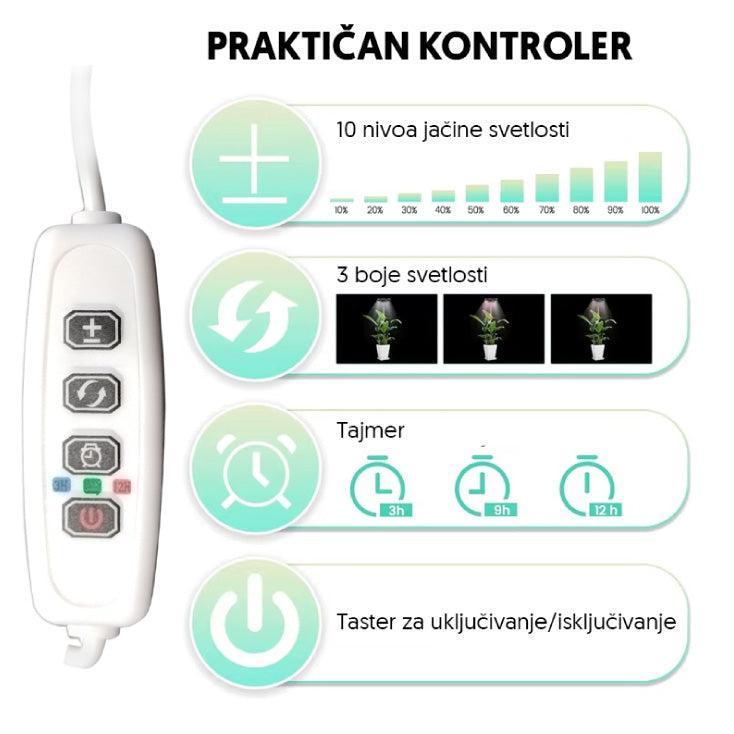 Jednostruka lampa za biljke 8W sa postoljem