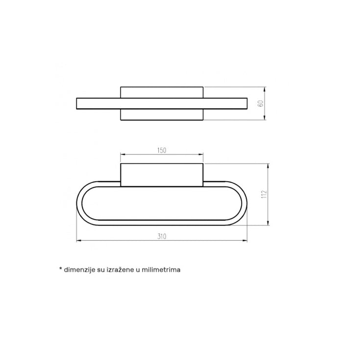 Zidna LED lampa 4W
