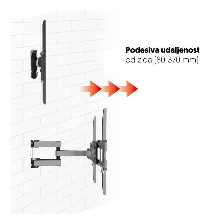 Zidni TV nosač, zglobni, od 32" do 75"