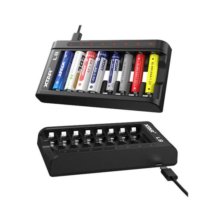 XTAR XTL8 USB punjač za AA/AAA akumulatore — 8 kanala, Li-ion i Ni-MH