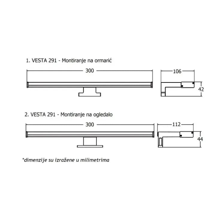 Zidna LED lampa 6W
