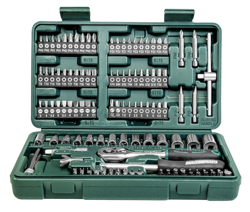 MANNESMANN Set nasadnih ključeva i bitova 1/4" — 130 delova
