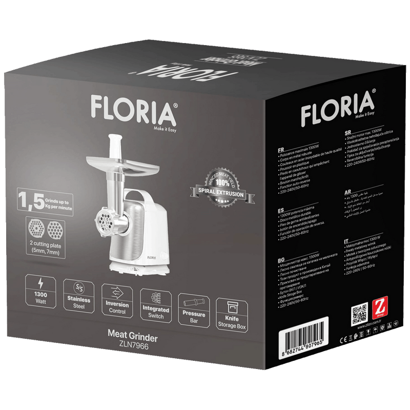 Floria Mašina za mlevenje mesa, snaga 1300 W - ZLN7966