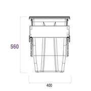 Ugradna kanta sa metalnim ramom 70l-sv.siva 588 (SET)
