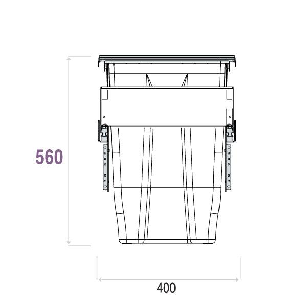 Ugradna kanta sa metalnim ramom 70l-sv.siva 588 (SET)