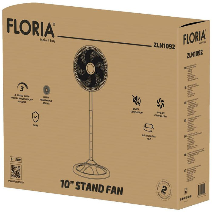 Floria Ventilator sa postoljem, prečnik 25.5 cm, 50 W, crne boje - ZLN1092