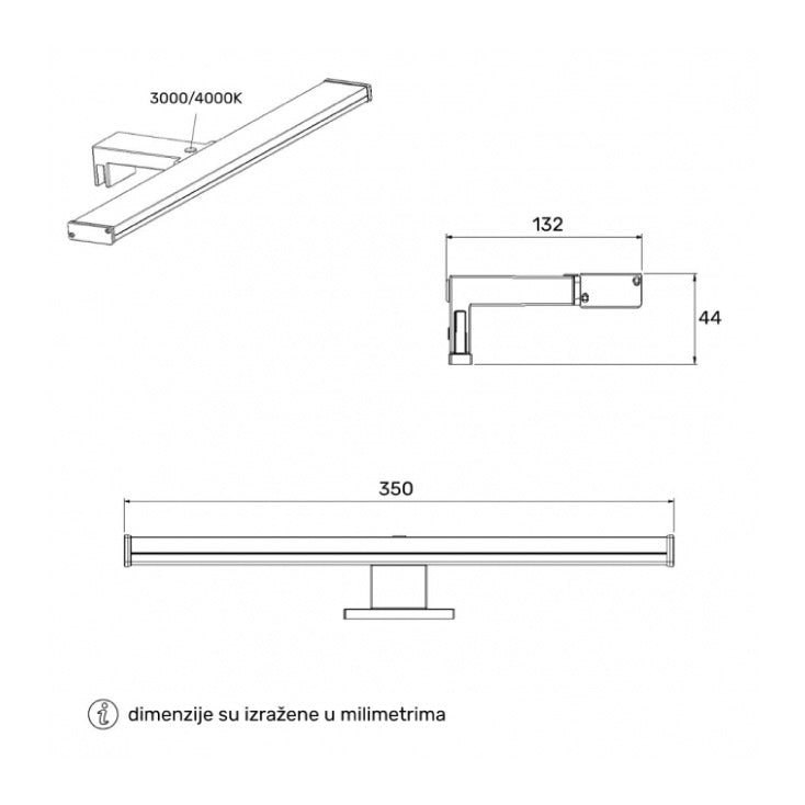Zidna LED lampa za kupatilo VESTA 691 — 6 W, 3000/4000 K, IP44, hrom