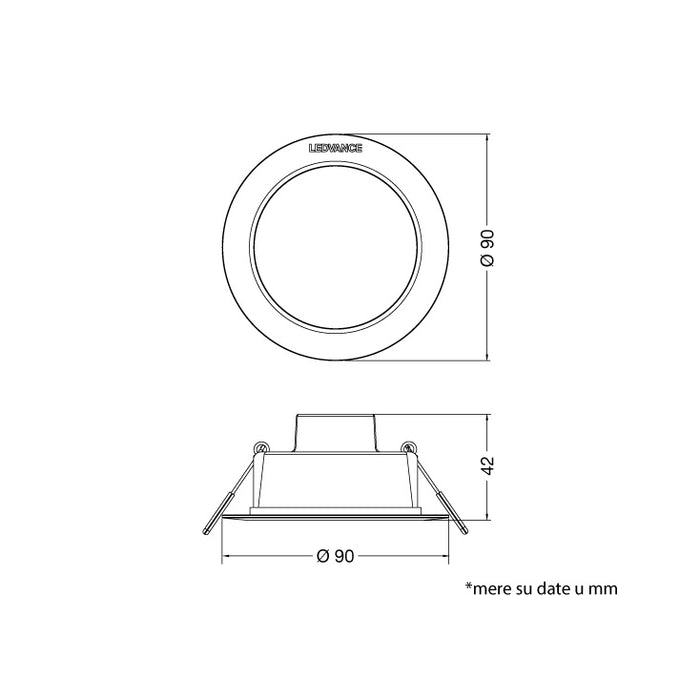 LEDVANCE LED ugradna panel lampa 4W 6500K