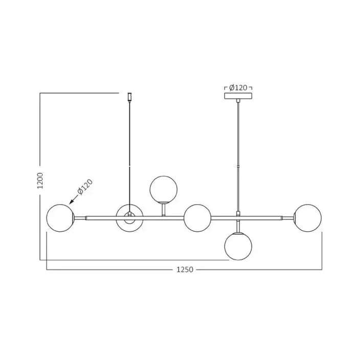 BRAYTRON crna visilica 6xG9