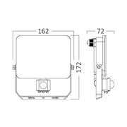 BRAYTRON CCT LED reflektor sa PIR senzorom 30W