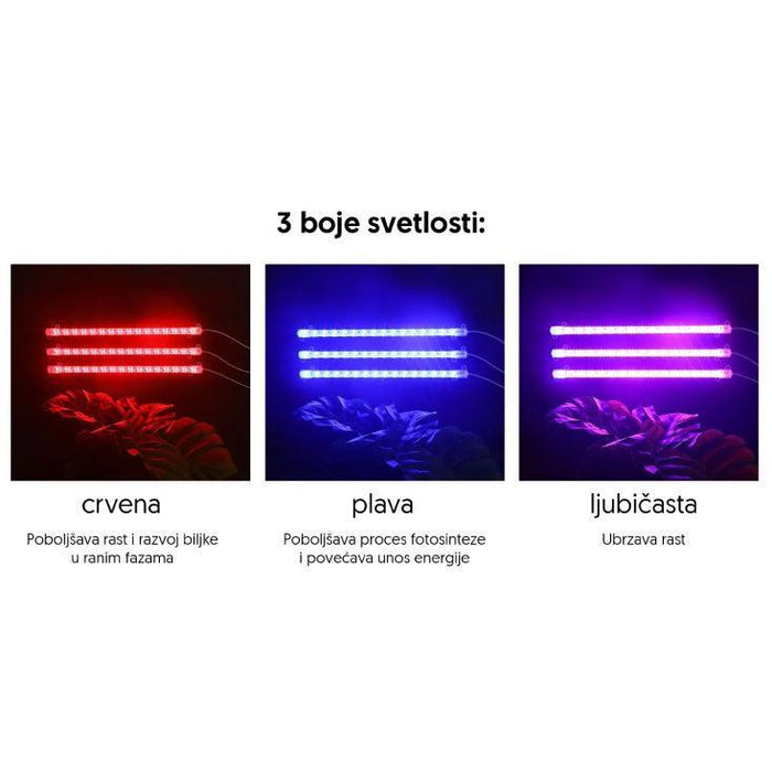 Trostruka lampa za biljke 13W