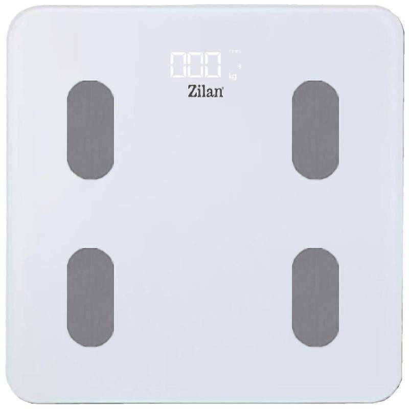 Zilan Pametna vaga za merenje, do 180kg, LED, Bluetooth, bela - ZLN8979