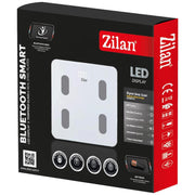 Zilan Pametna vaga za merenje, do 180kg, LED, Bluetooth, bela - ZLN8979