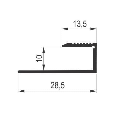 Aluminijumski dekorativni završni „U” profil 2909-10mm
