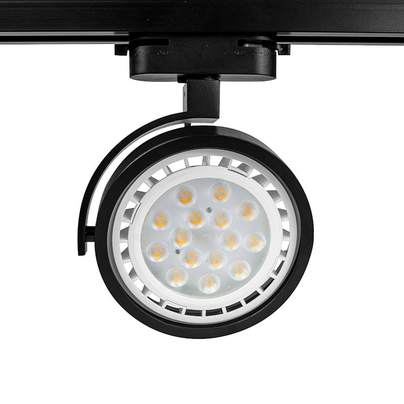 Šinski monofazni reflektor AR111 140×60×190mm — crna