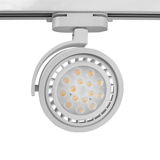 Šinski monofazni reflektor AR111 140×60×190mm — bela