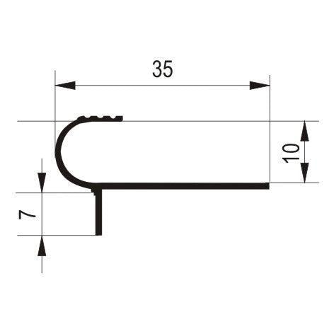 Aluminijumski stepenišni profil 350/UC