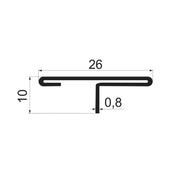 LIN INOX T Profil 26mm