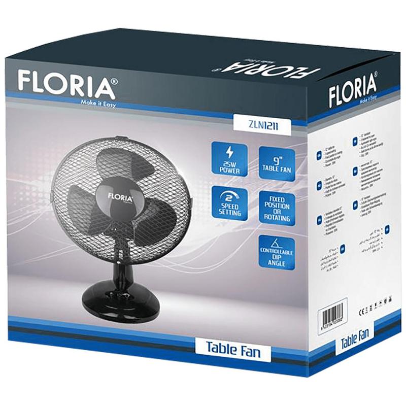 Floria Ventilator stoni, prečnik 23 cm, 25 W, crni - ZLN1211