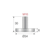 NIV stopica za nameštaj M10 30mm CRNA