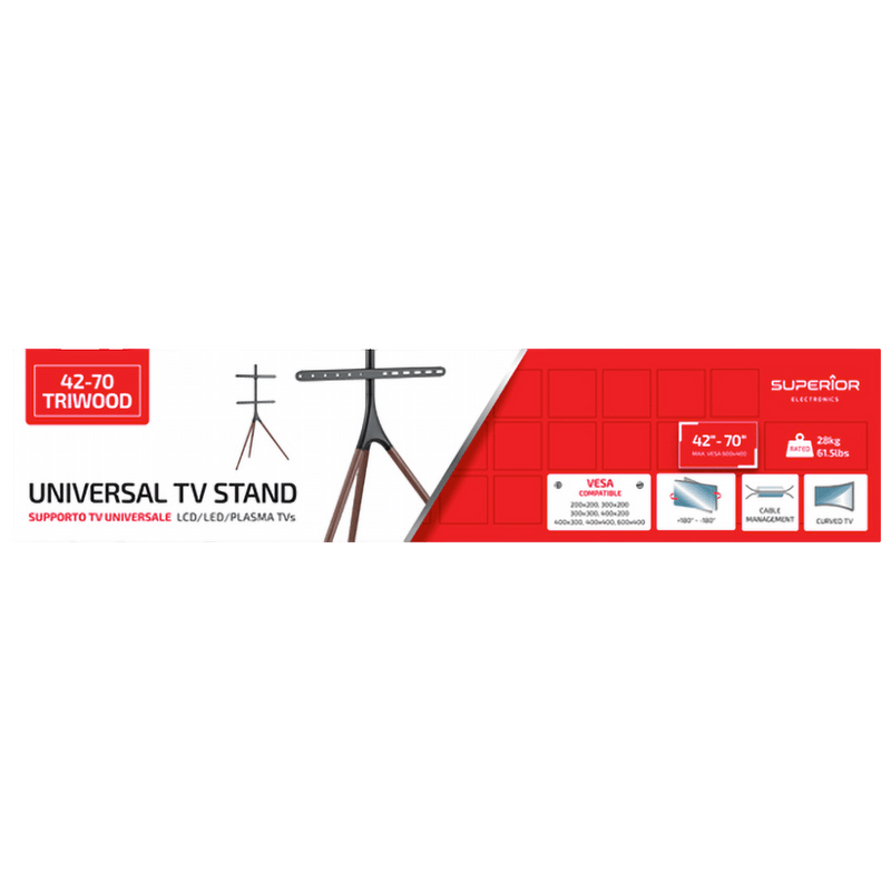 Superior Nosač za TV prijemnike, drveni,  42" - 70" - Universal TV Stand 42-70 Triwood