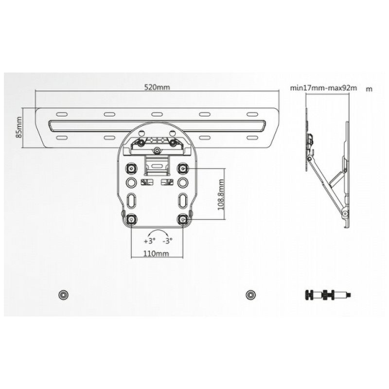 Superior Nosač za Samsung TV prijemnike 49" - 55 "- 65", do 50 kg - Wall mount for Samsung QLED TVs