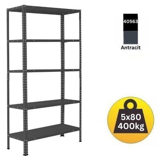Polica metal-metal 188x90x30 5x80kg antracit