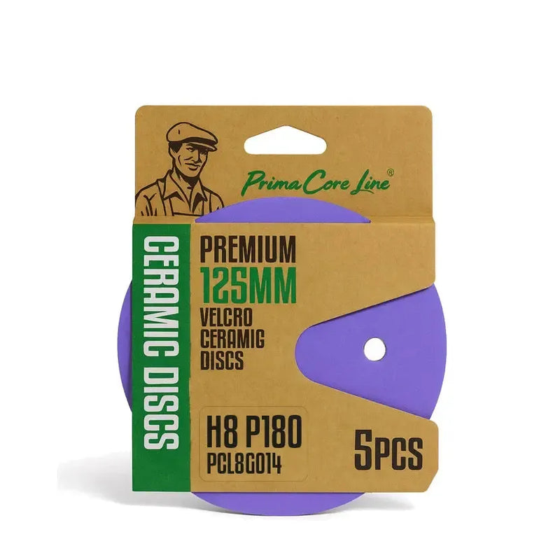 HIMTEX Brusni disk čičak keramički Ø125 mm P180 — 8 rupa, 5 kom