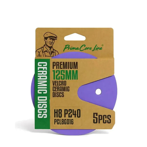 Brusni disk čičak keramički Ø125 mm P240 — 8 rupa, 5 kom