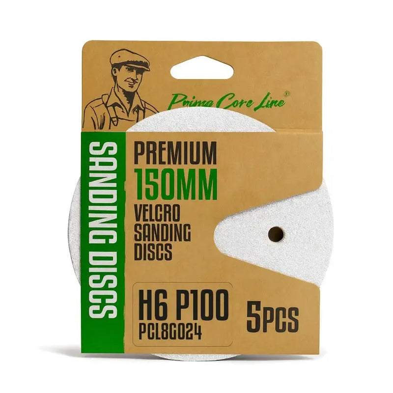 HIMTEX Brusni disk čičak za lak Ø150 mm P100 — 6 rupa, 5 kom
