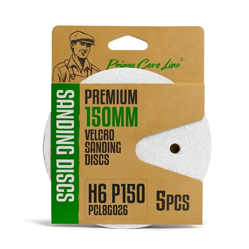 HIMTEX Brusni disk čičak za lak Ø150 mm P150 — 6 rupa, 5 kom