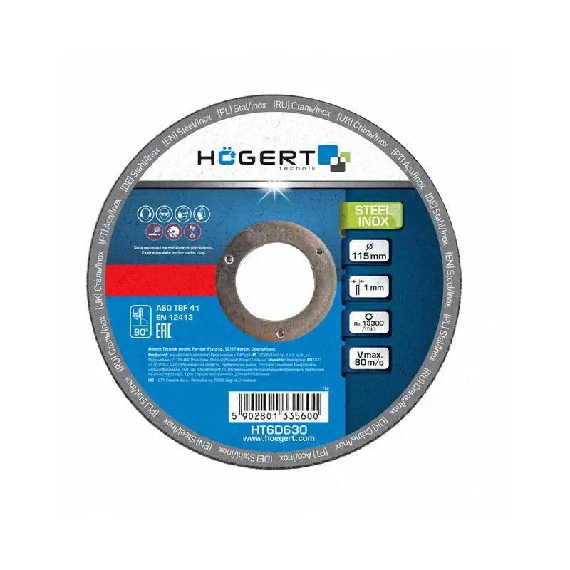 HÖGERT Brusna ploča za metal/inox 115 × 6,0 mm