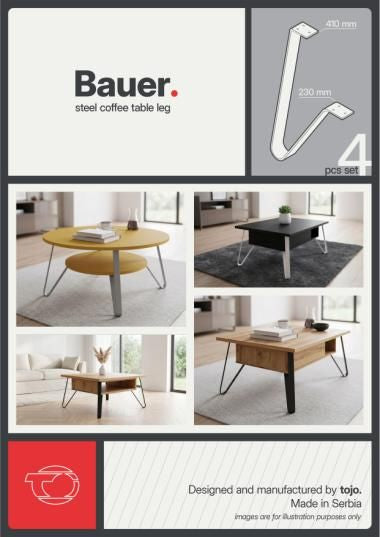 Metalna postolja - BAUER  – 410 MM (SET OD 4 KOM)