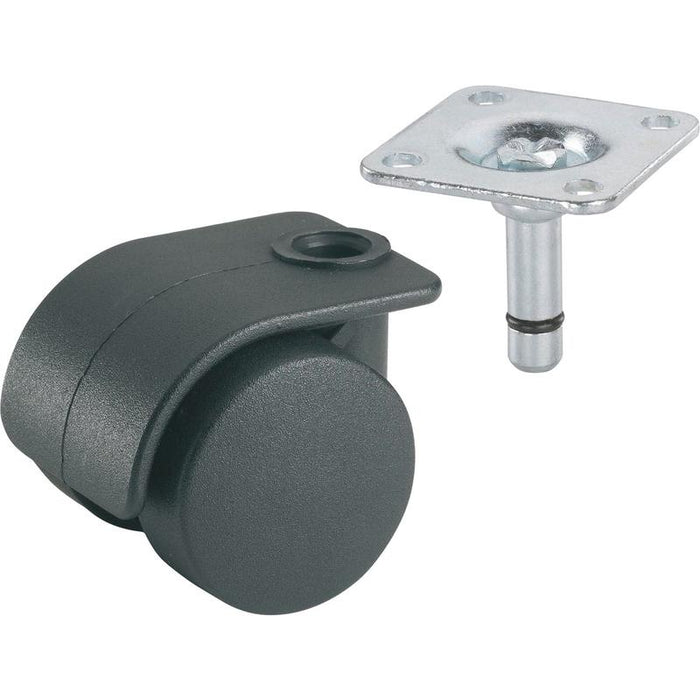 Dupli okretni točkić za kontejnere, 35 mm, 70 kg