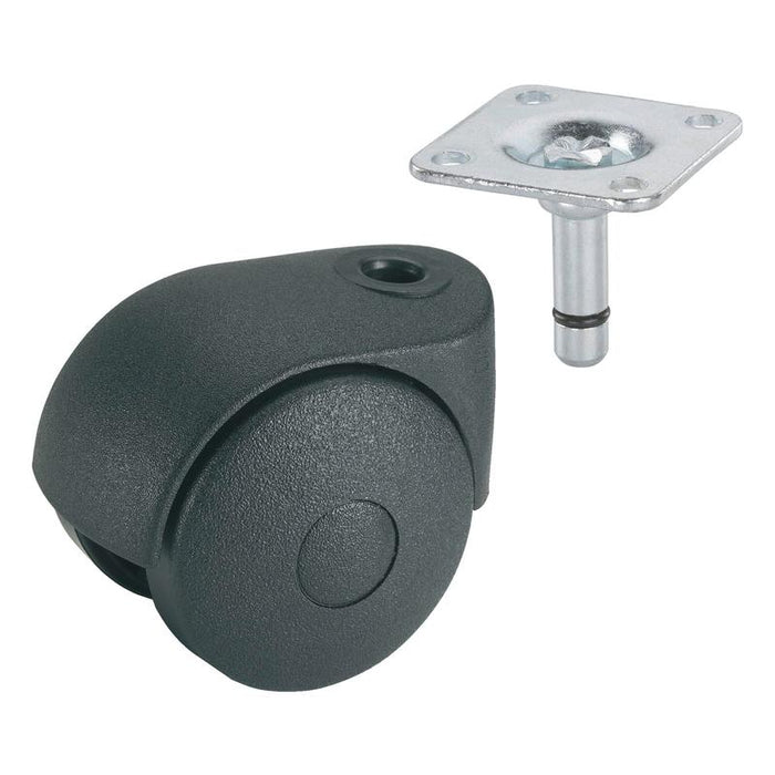 Dupli okretni točkić, 50 mm, 30 kg, sa pločicom