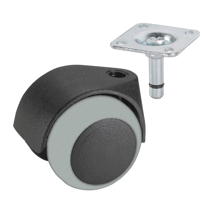 Dupli okretni točkić za kontejnere, TPE, 40 mm, 30 kg nosivost