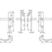 Garnitura kvaka LIÈGE uski šild 30 mm,72-82 crna
