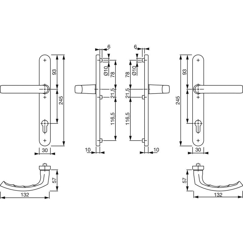 Garnitura kvaka LIÈGE uski šild 30 mm,72-82 crna