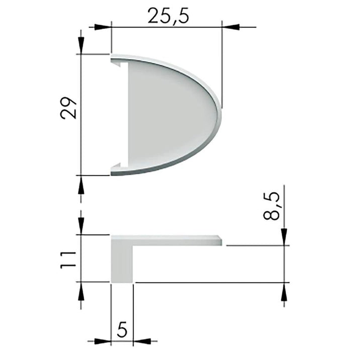 Adapter Cobrone za debljinu stakla 5-6 mm, plastika