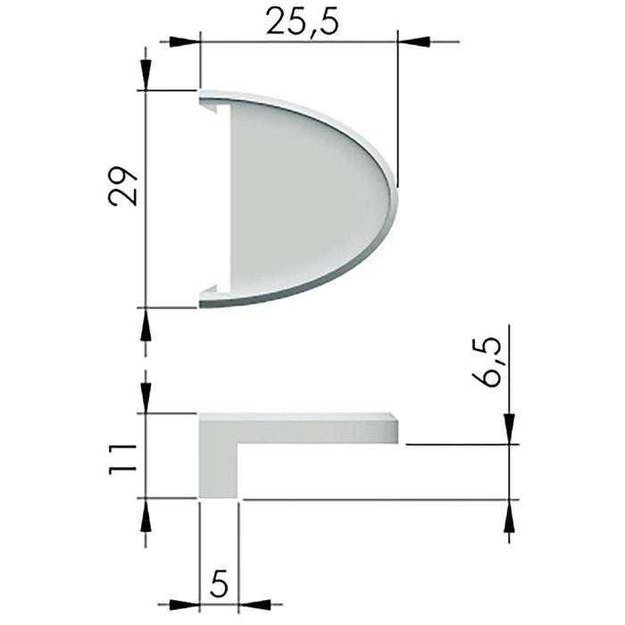 Adapter Cobrone za debljinu stakla 8 mm, plastika