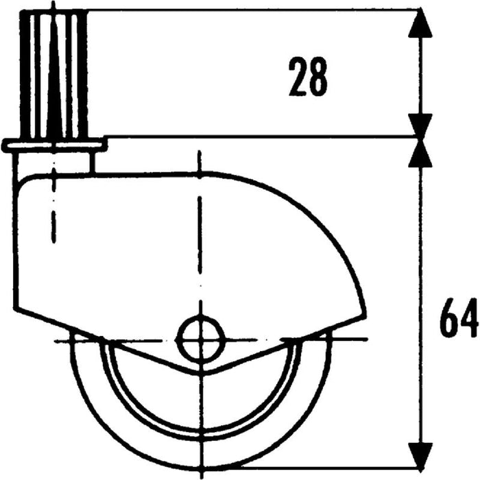 Okretni točkić Trio, plastični, mekani, 49mm, 70kg