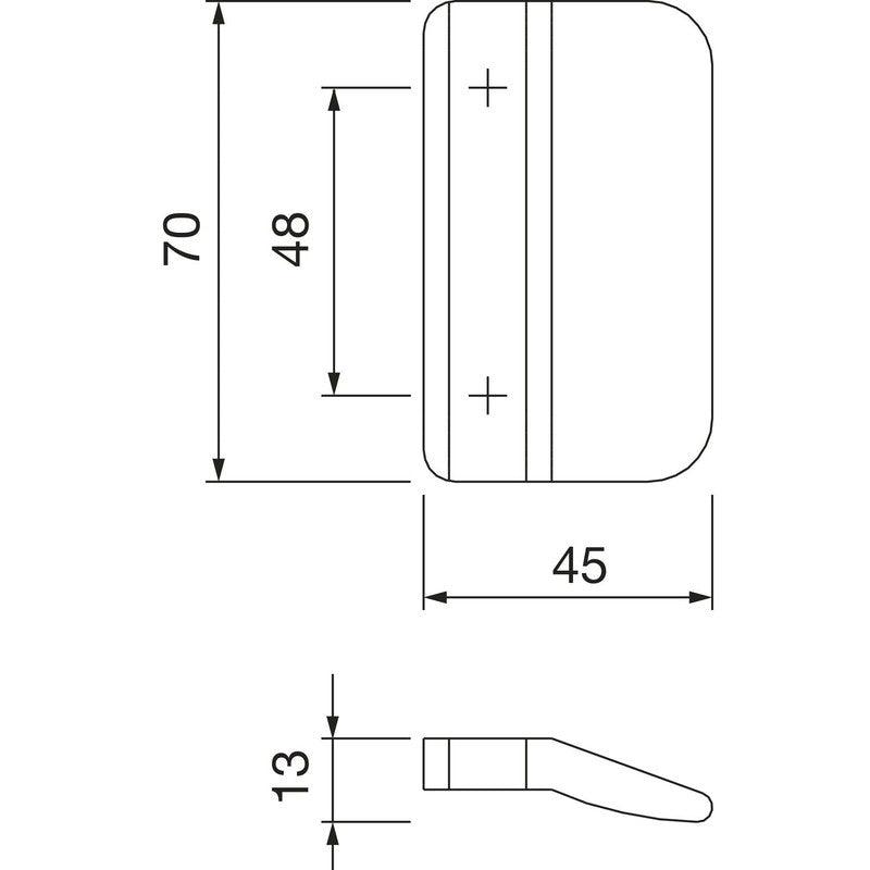 HOPPE rukohvat za balkonska vrata 70mm — plastika, bela