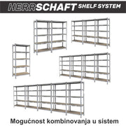 HERRSCHAFT EC-183 180x90x30 cm metalna montažna polica