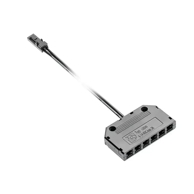 GTV LED Kabl sa mini AMP konektorom i razdelnikom 6 mesta 12V DC — 2 m, crni