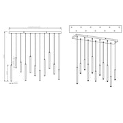 LED Visilica TUBULAR 11×2.8W bela mat 321611131