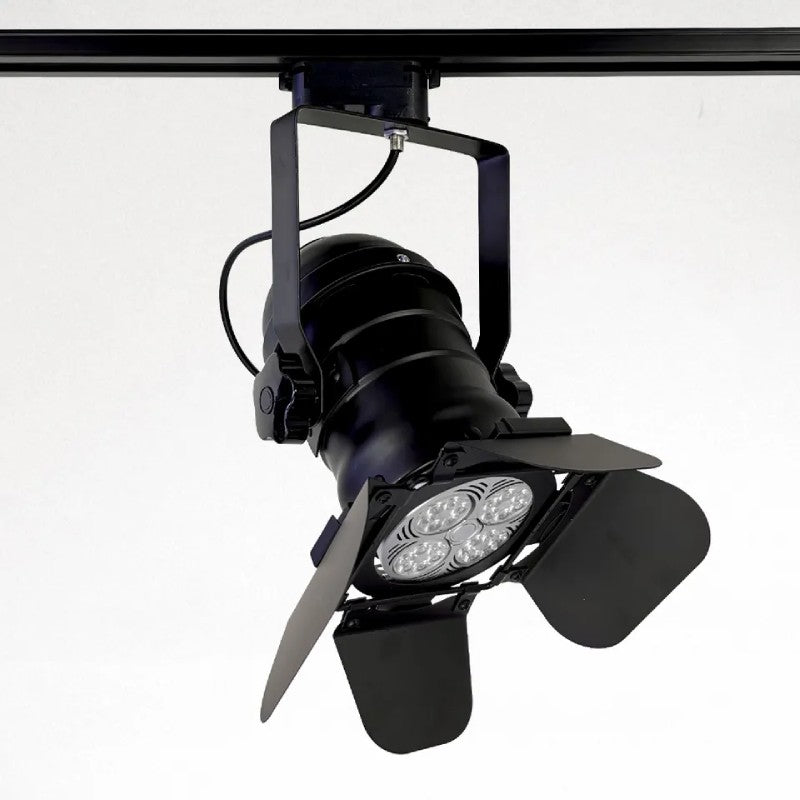 Šinski scenski monofazni reflektor E27 Ø270mm — crna