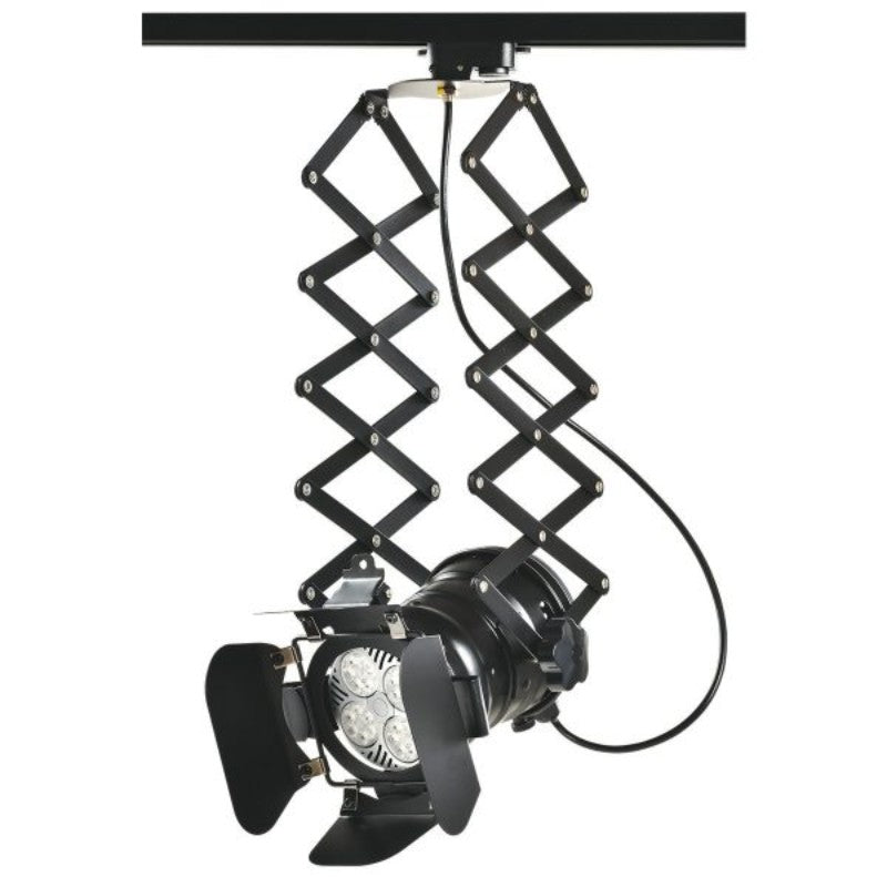 Šinski scenski monofazni reflektor E27 Ø270mm, raspon 760mm — crna